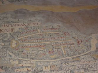 Madaba, mosaïque de la carte de la Terre Promise (560 ap JC)